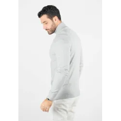 Pull homme col roulé gris - Touché cachemire