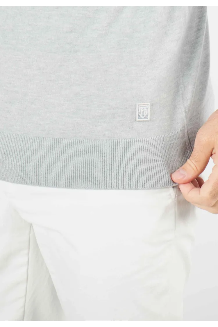 Pull homme col roulé gris - Touché cachemire