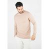 Pull homme col roulé beige - Touché cachemire