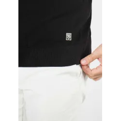 Pull homme col v noir - Touché cachemire
