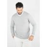 Pull homme col v gris - Touché cachemire