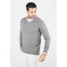 Pull homme col v anthracite - Touché cachemire