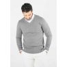 Pull homme col v anthracite - Touché cachemire