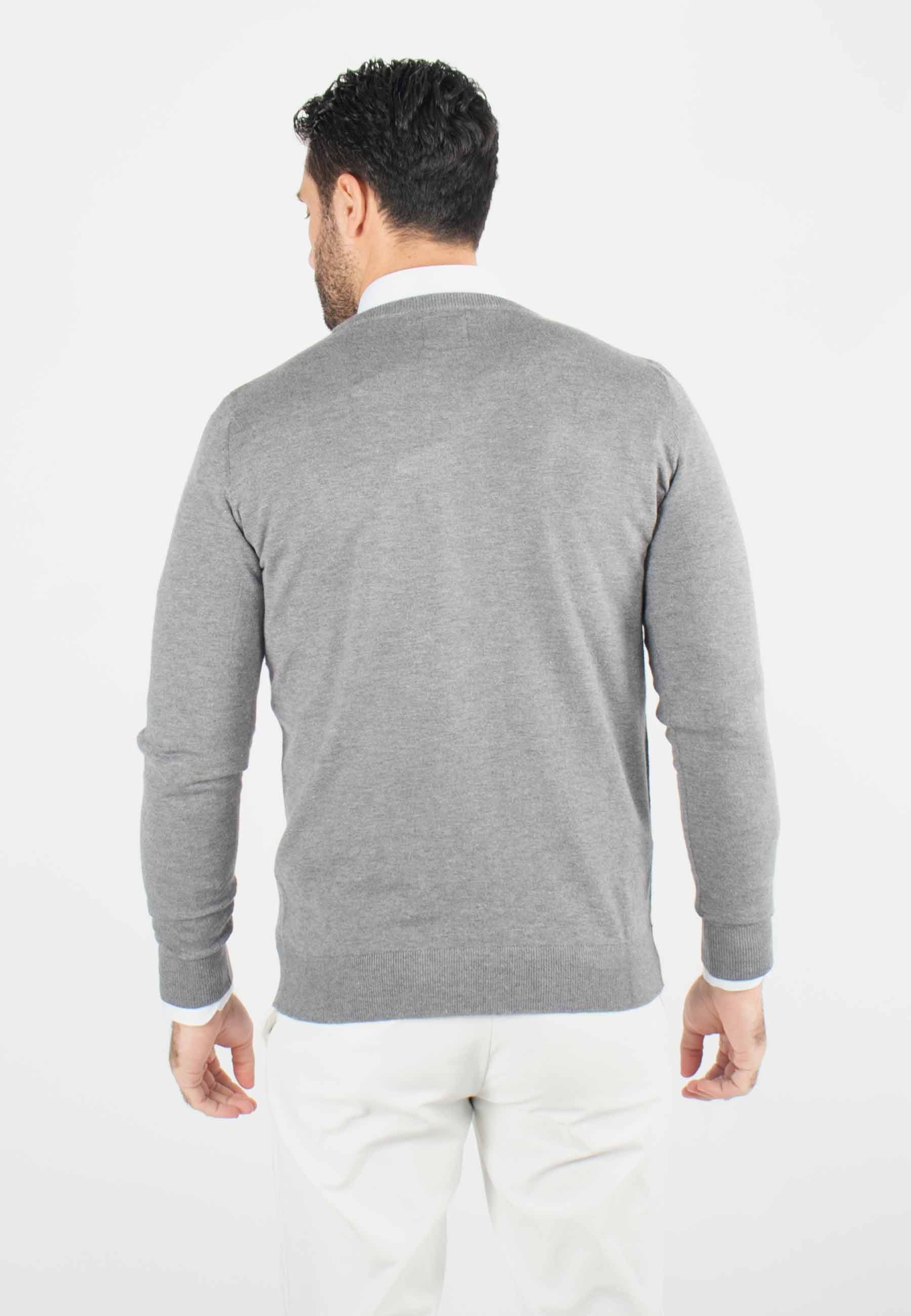 Pull homme col v anthracite - Touché cachemire