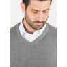 Pull homme col v anthracite - Touché cachemire