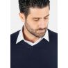 Pull homme col v navy - Touché cachemire