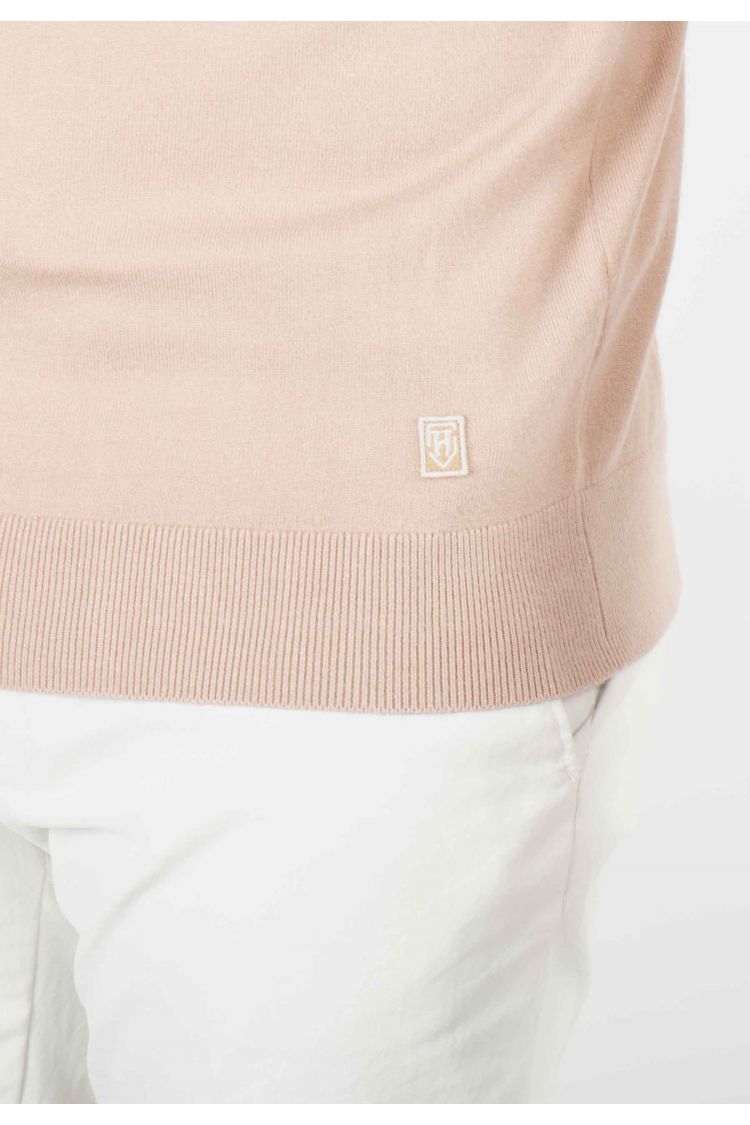 Pull homme col v beige - Touché cachemire