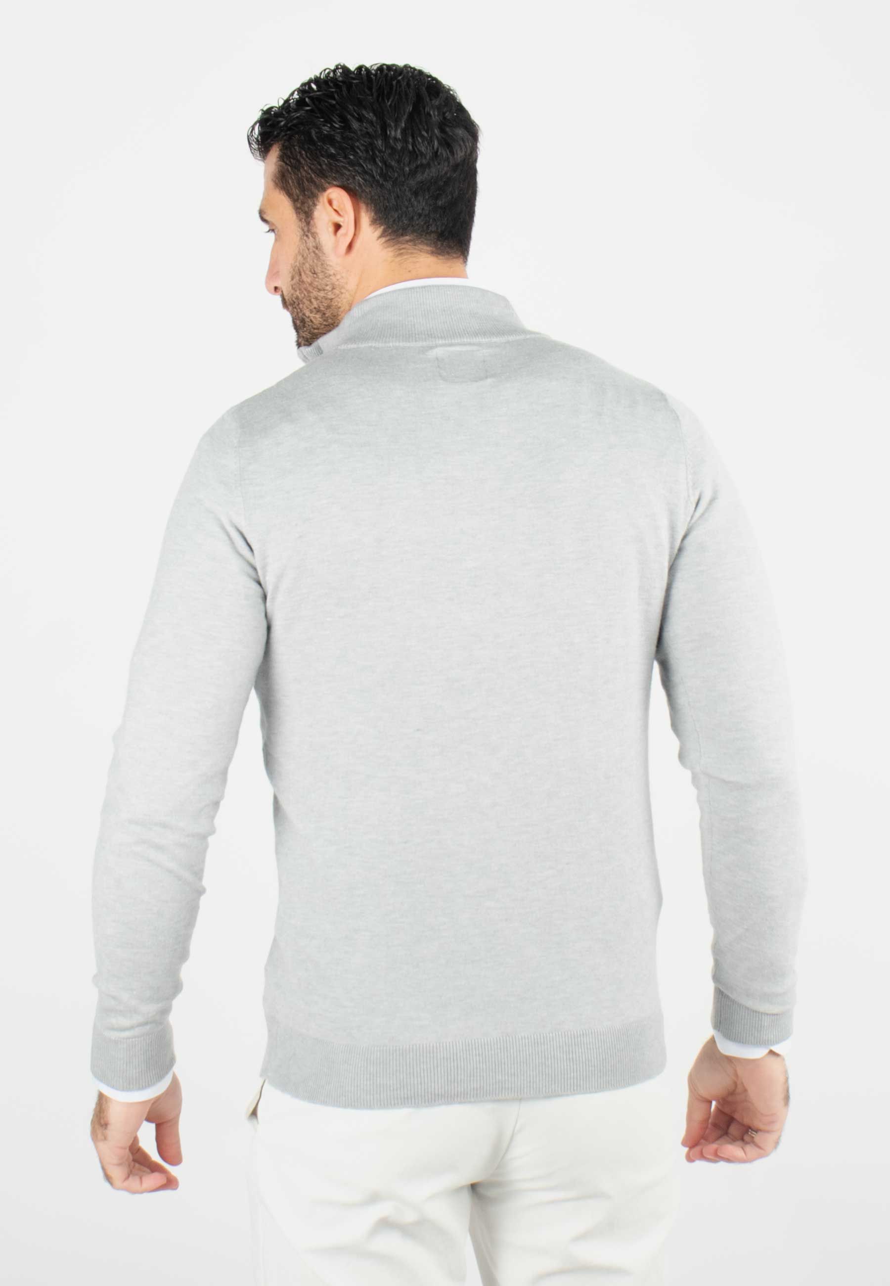 Pull homme col camioneur gris - Touché cachemire