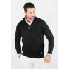 Pull homme col camioneur noir - Touché cachemire