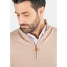 Pull homme col camioneur beige - Touché cachemire