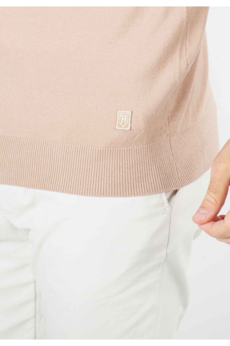 Pull homme col camioneur beige - Touché cachemire