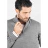 Pull homme col camioneur anthracite - Touché cachemire