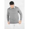 Pull homme col rond anthracite - Touché cachemire