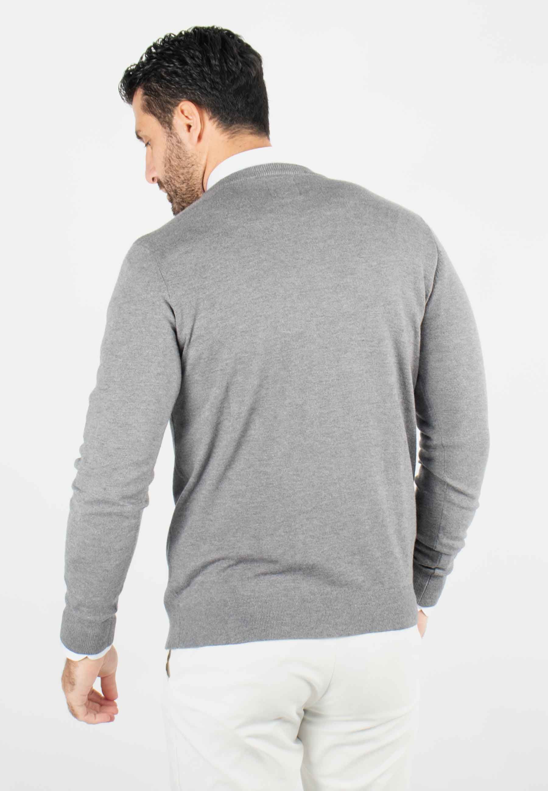 Pull homme col rond anthracite - Touché cachemire