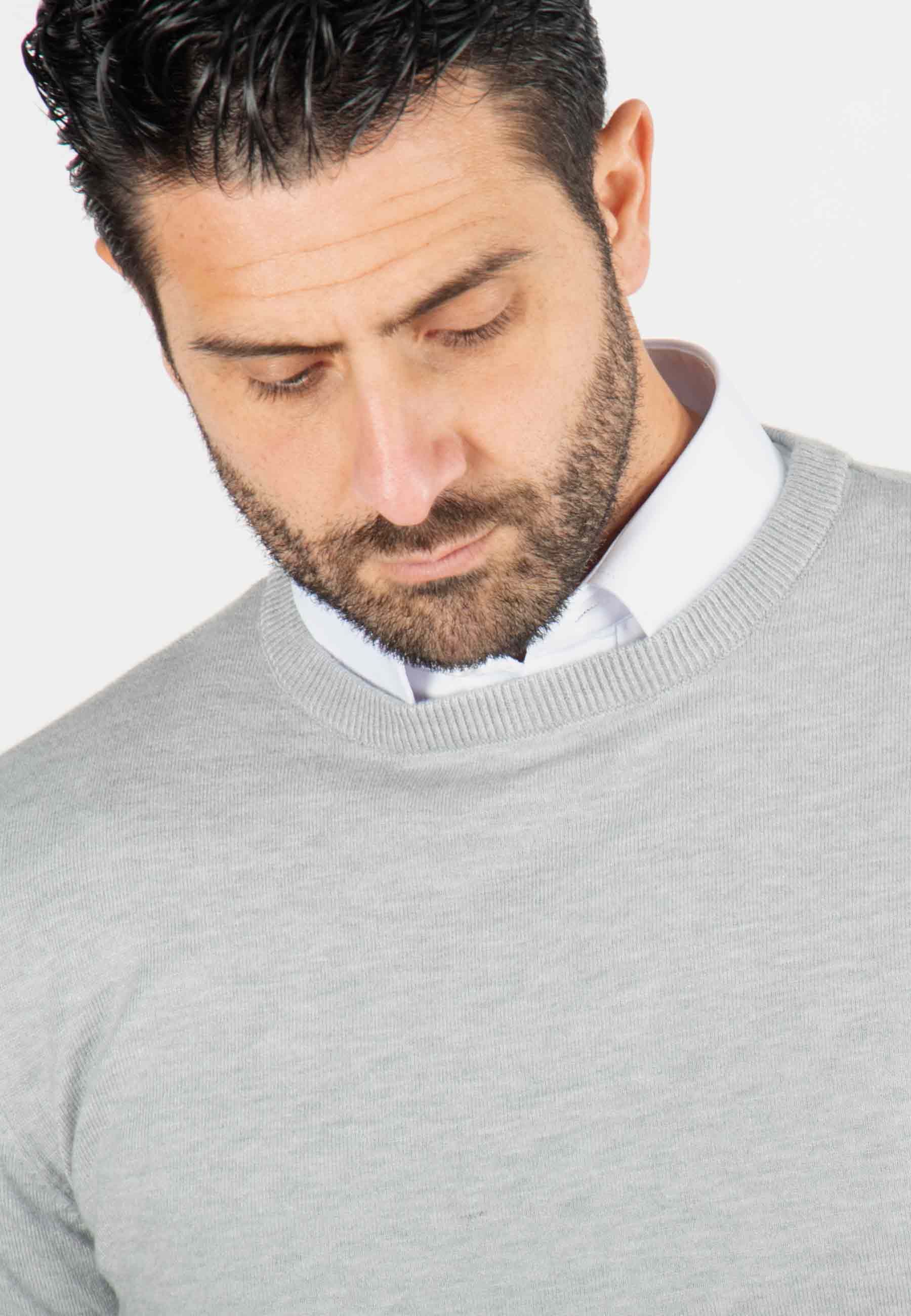 Pull homme col rond gris - Touché cachemire