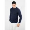 Pull homme col rond navy - Touché cachemire