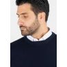 Pull homme col rond navy - Touché cachemire