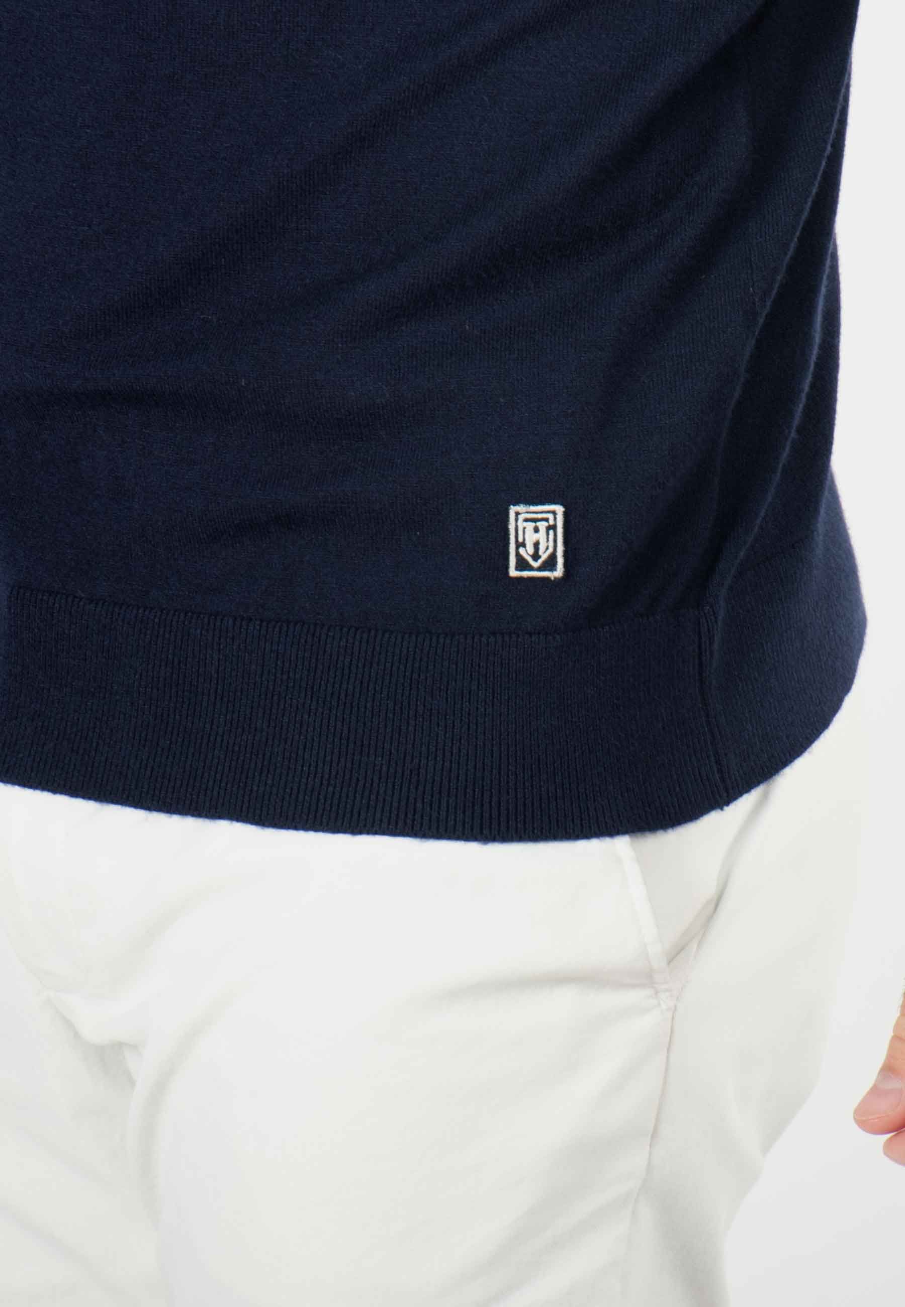 Pull homme col rond navy - Touché cachemire