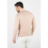 Pull homme col rond beige - Touché cachemire