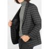 Veste de costume anthracite à carreaux