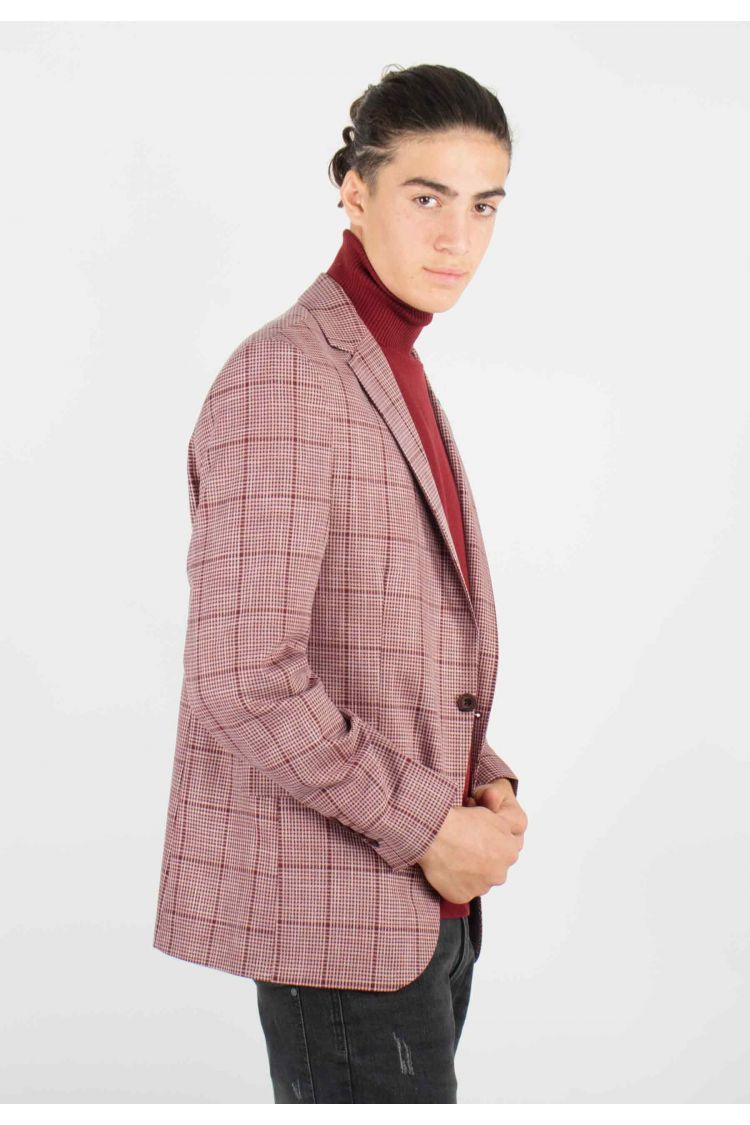 Veste de costume Homme Rouge à Carreaux