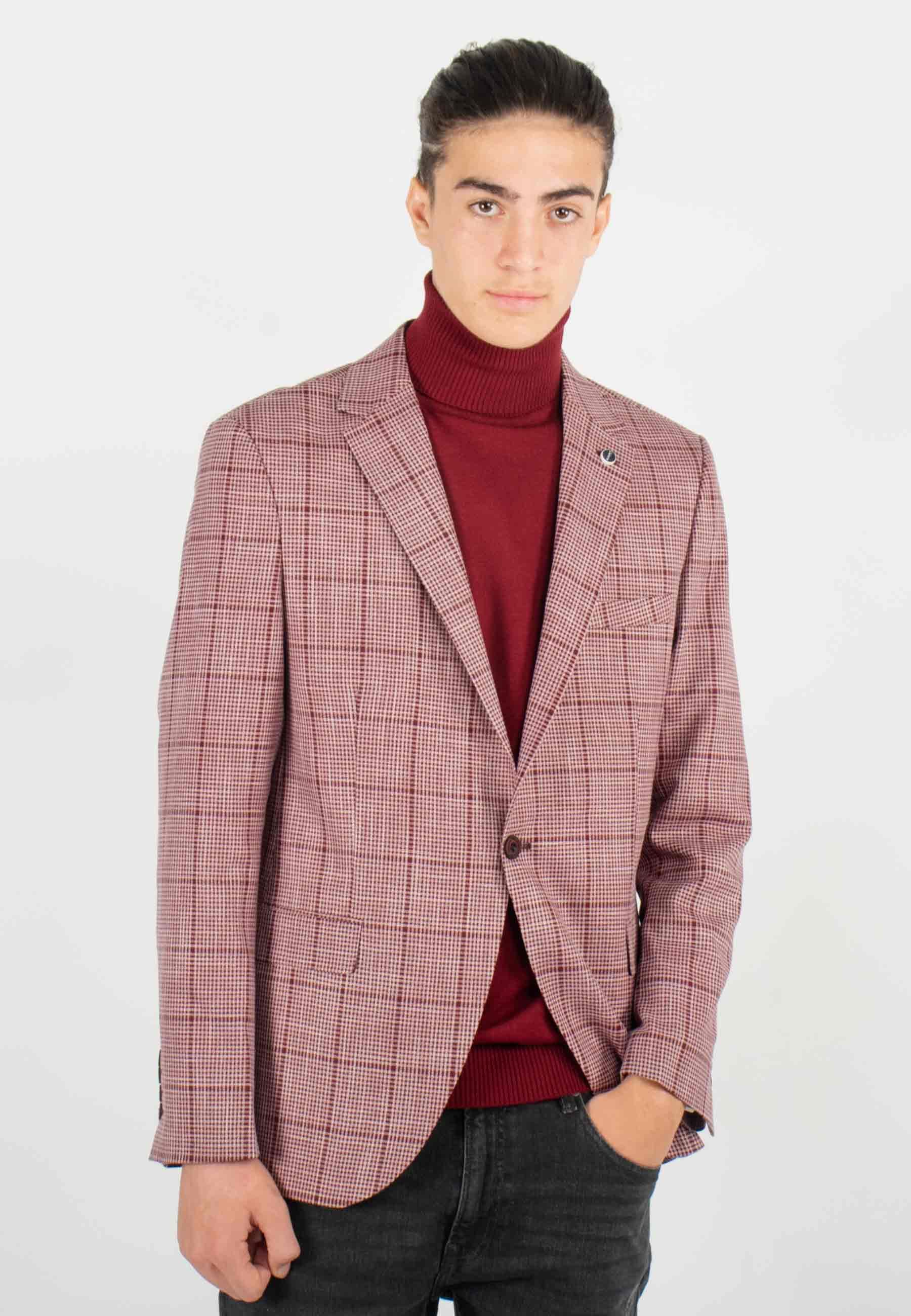 Veste de costume Homme Rouge à Carreaux