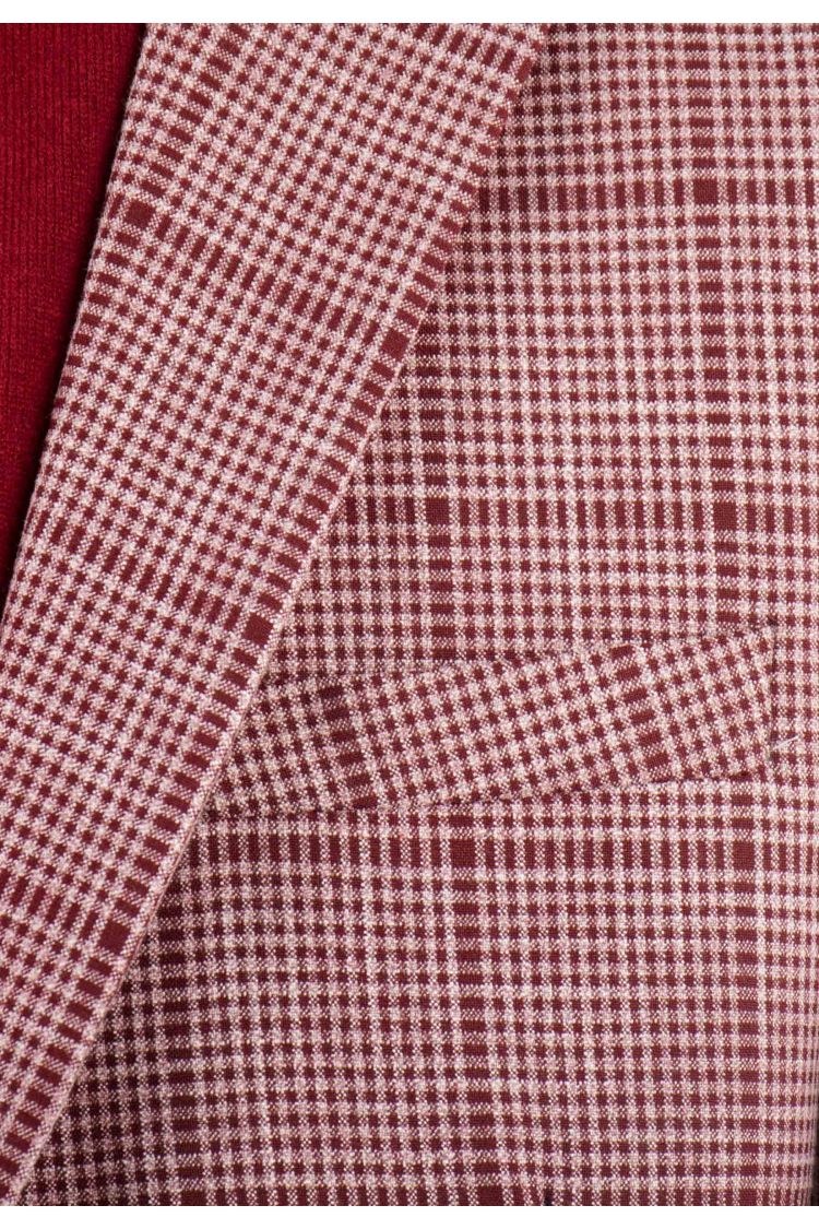 Veste de costume Homme Rouge à Carreaux