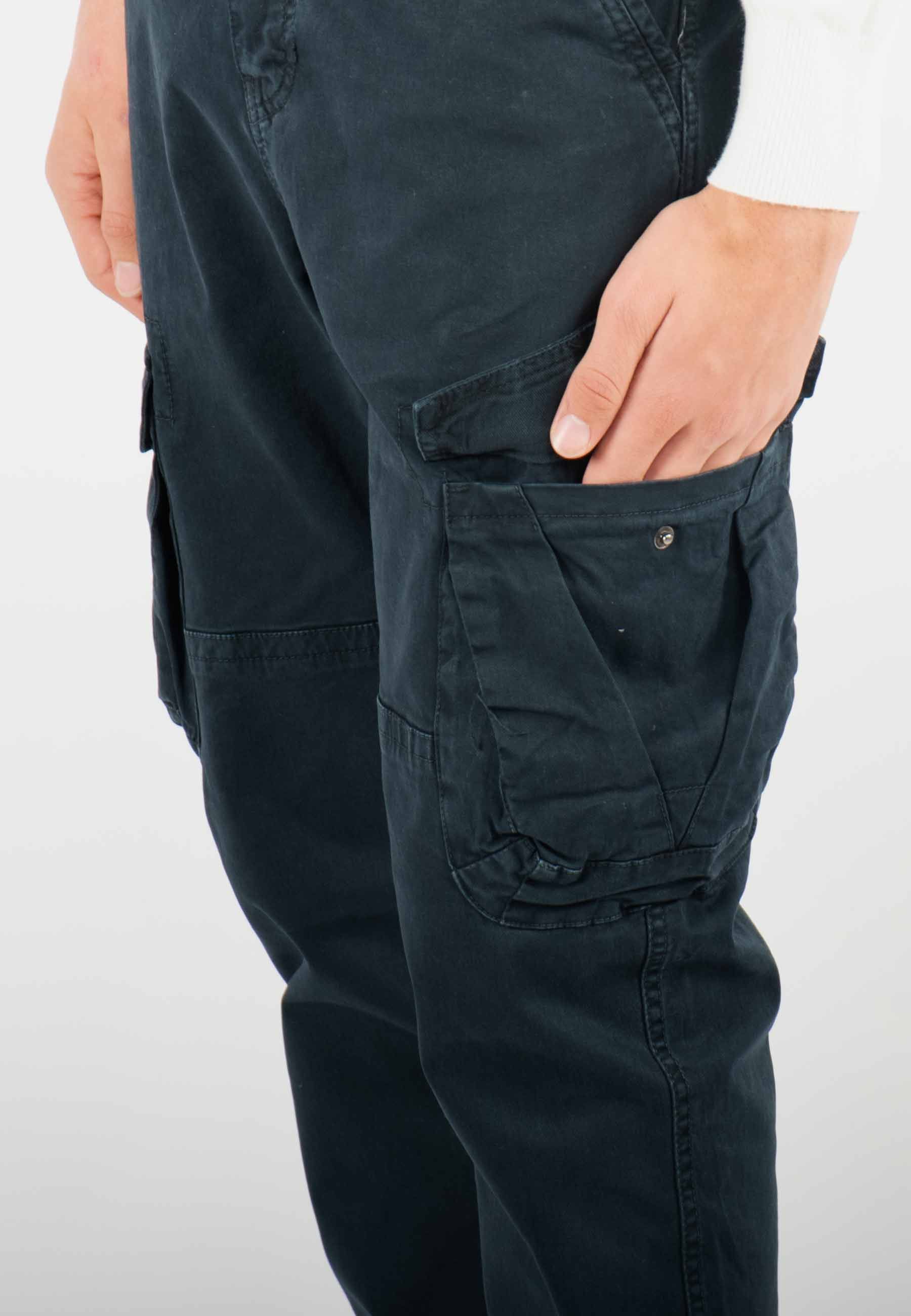 Pantalon cargo bleu marine homme