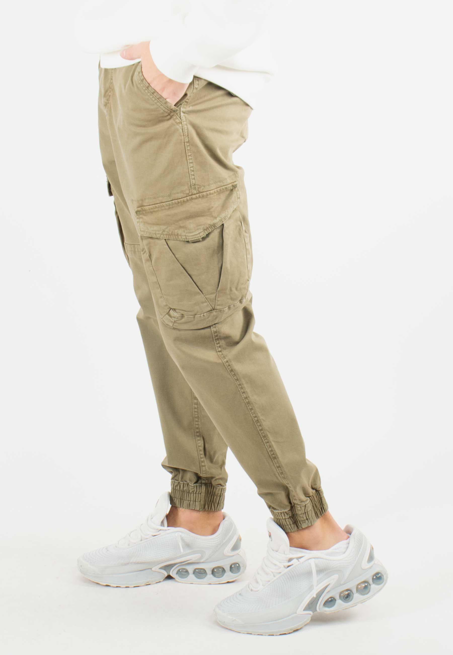 Pantalon cargo beige homme