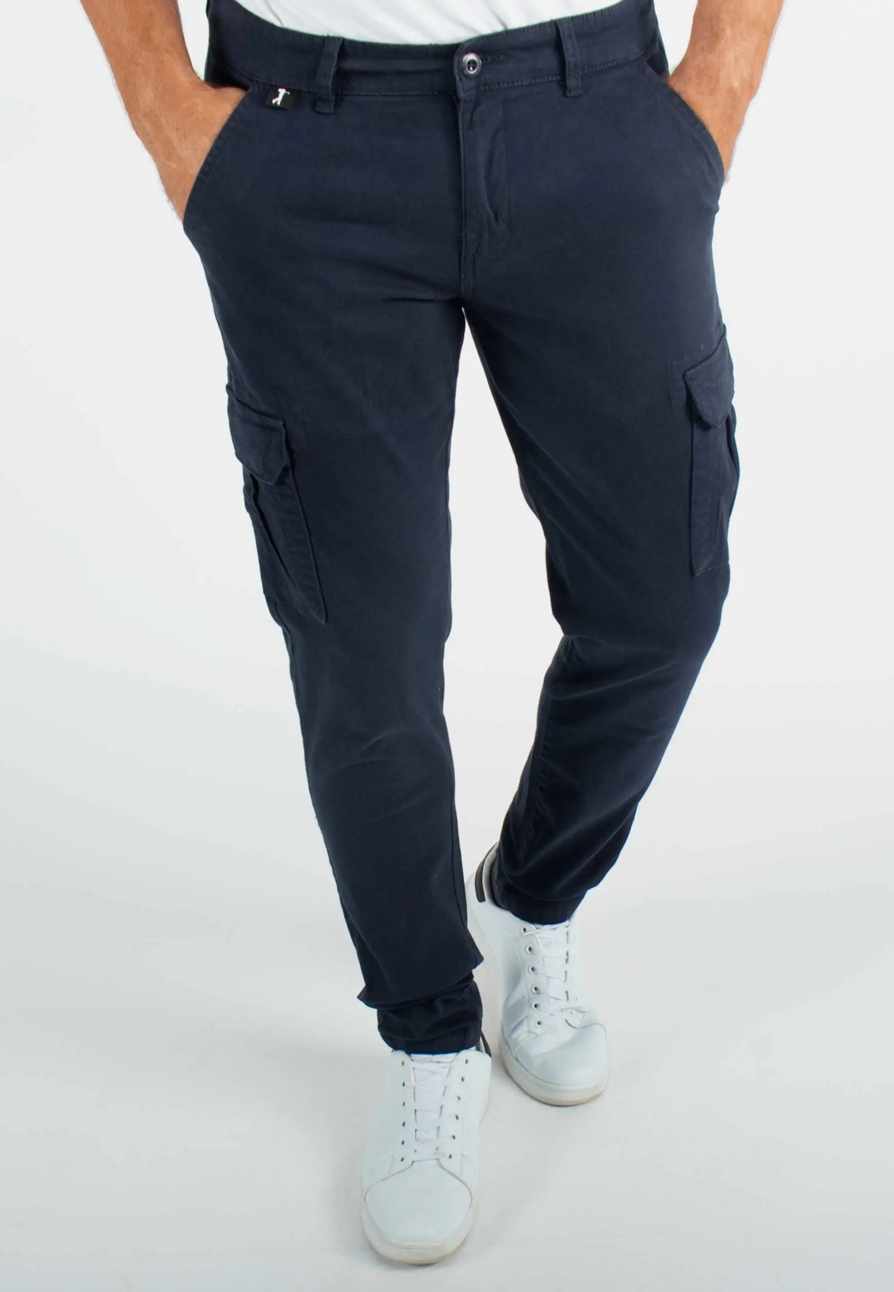 Pantalon cargo navy slim