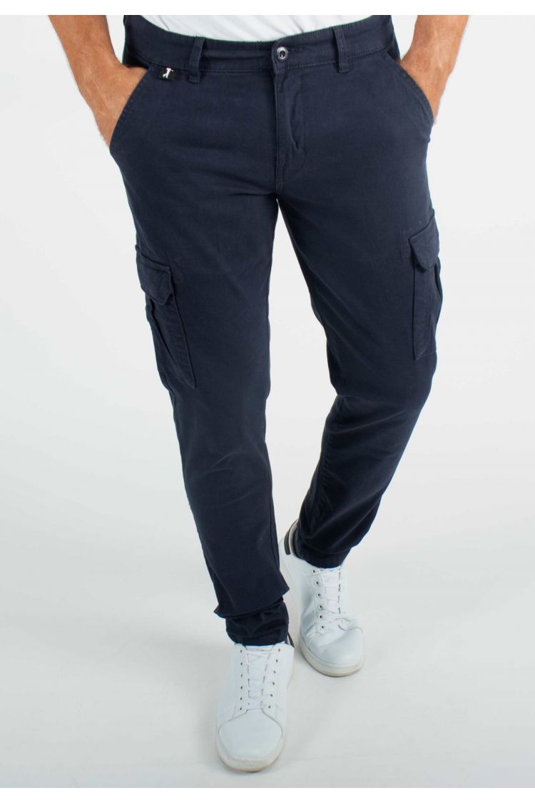 Pantalon cargo navy slim