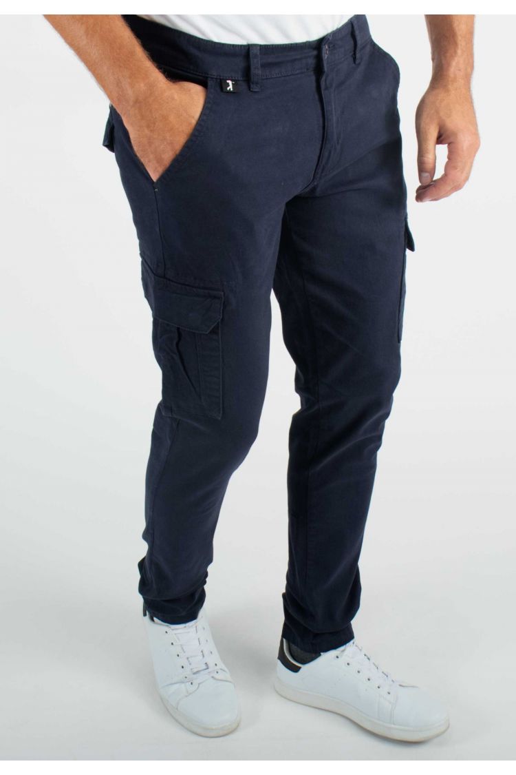 Pantalon cargo navy slim