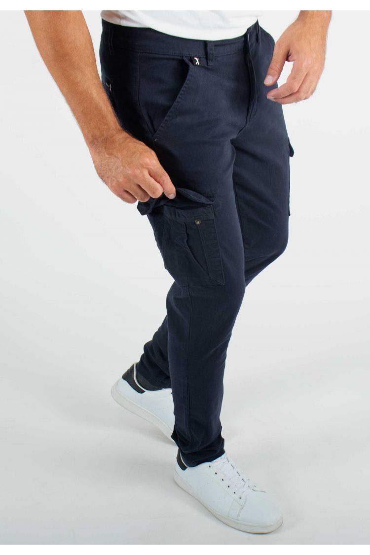 Pantalon cargo navy slim