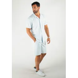 Ensemble Homme Chemisette et Short - Bleu ciel