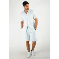 Ensemble Homme Chemisette et Short - Bleu ciel