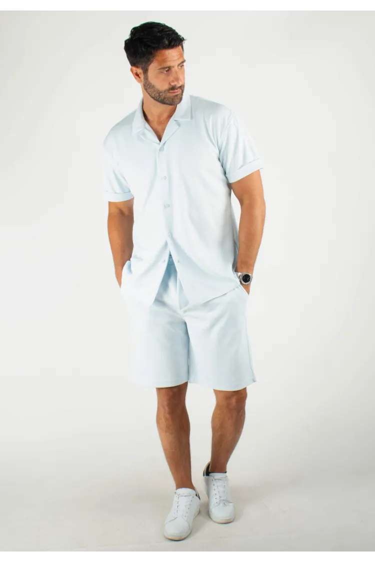Ensemble Homme Chemisette et Short - Bleu ciel