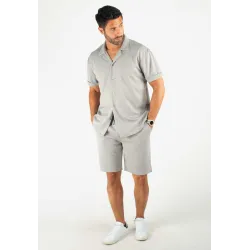 Ensemble Homme Chemisette et Short - Gris