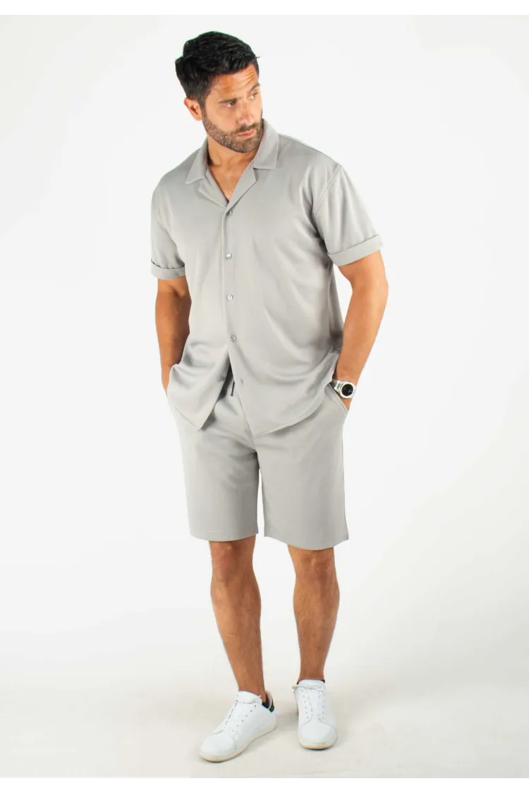 Ensemble Homme Chemisette et Short - Gris