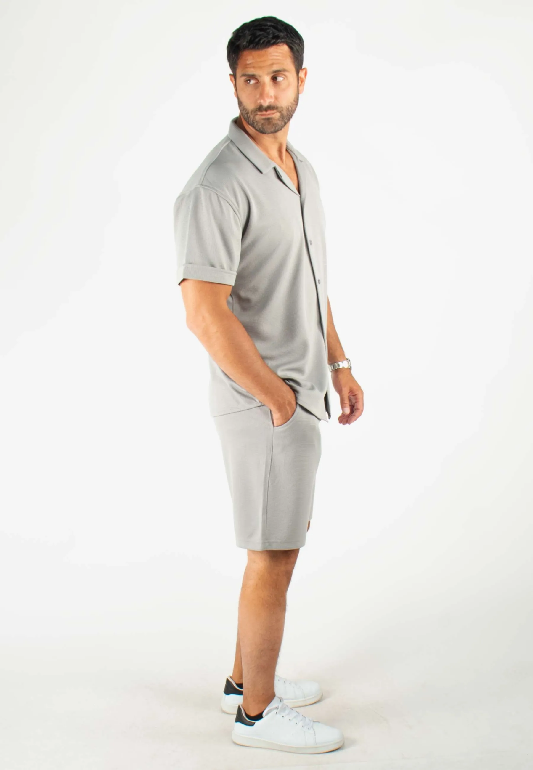Ensemble Homme Chemisette et Short - Gris