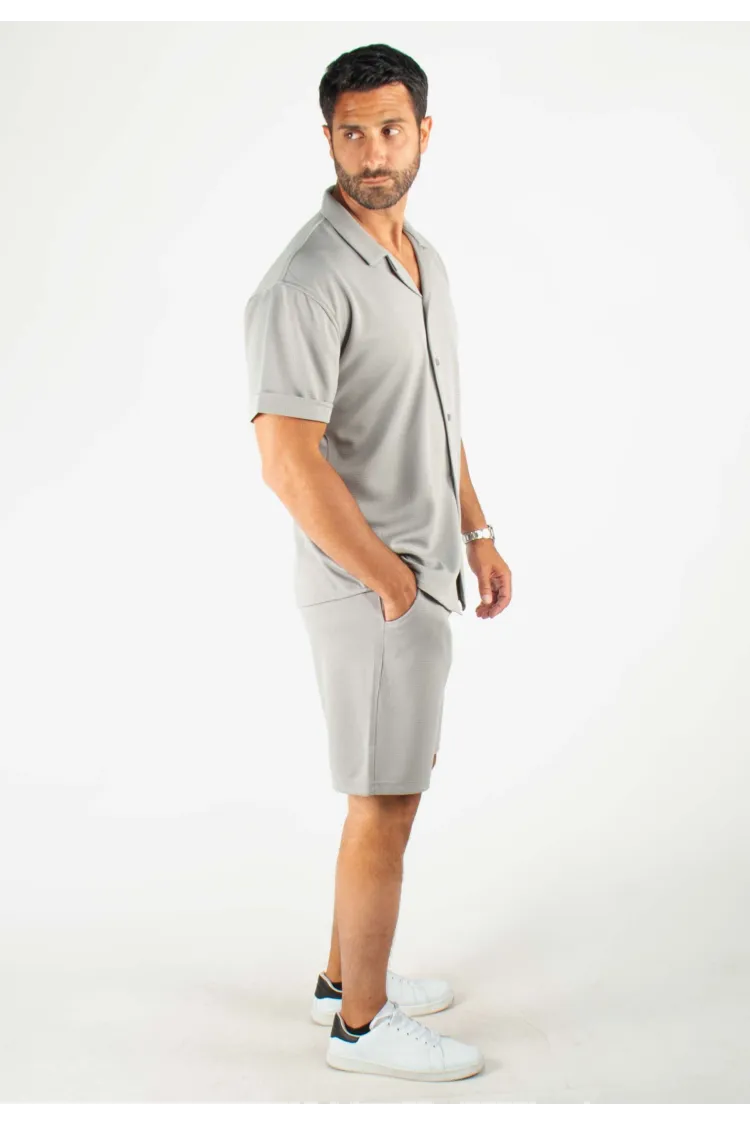 Ensemble Homme Chemisette et Short - Gris