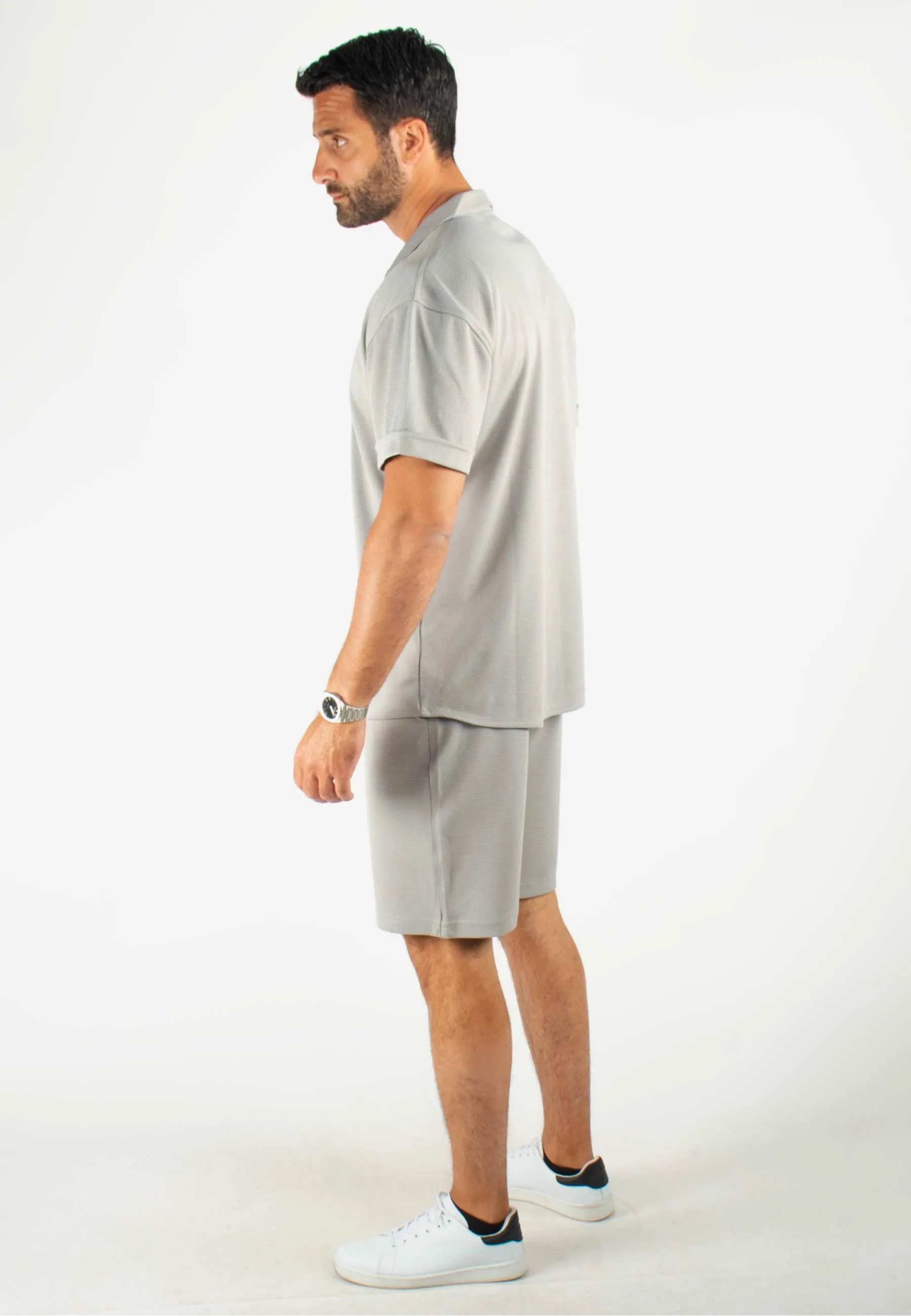 Ensemble Homme Chemisette et Short - Gris