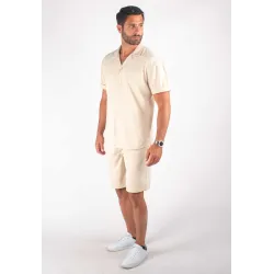 Ensemble Homme Chemisette et Short - Beige