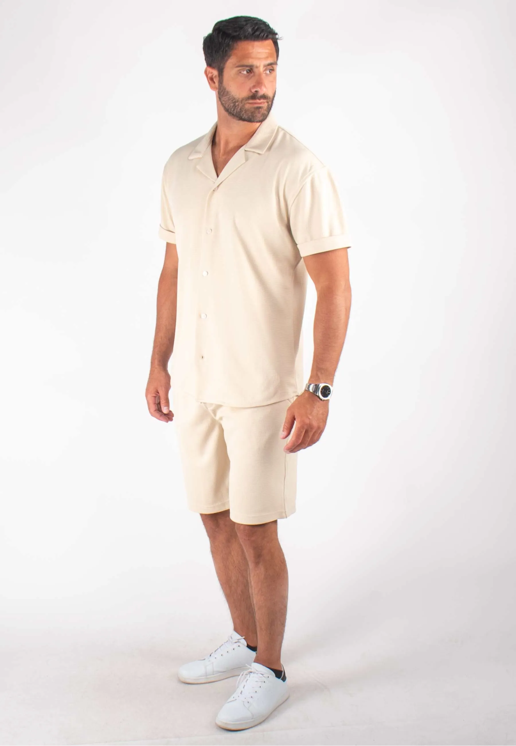 Ensemble Homme Chemisette et Short - Beige