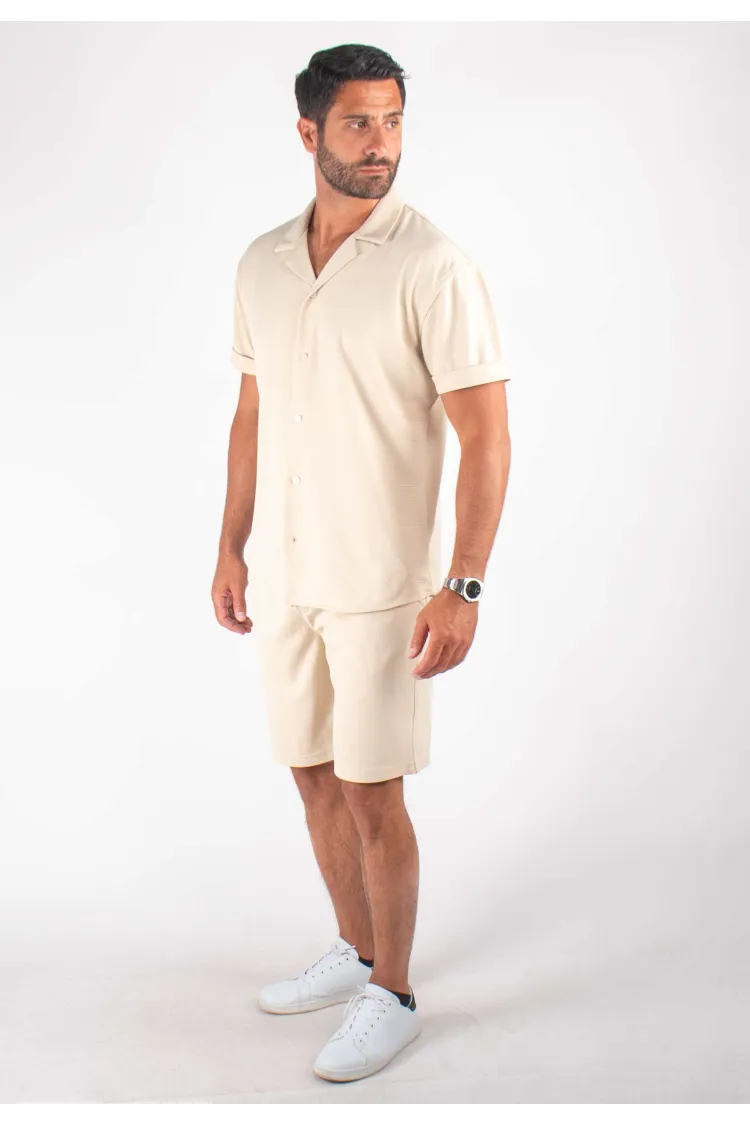 Ensemble Homme Chemisette et Short - Beige