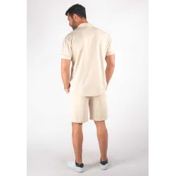 Ensemble Homme Chemisette et Short - Beige