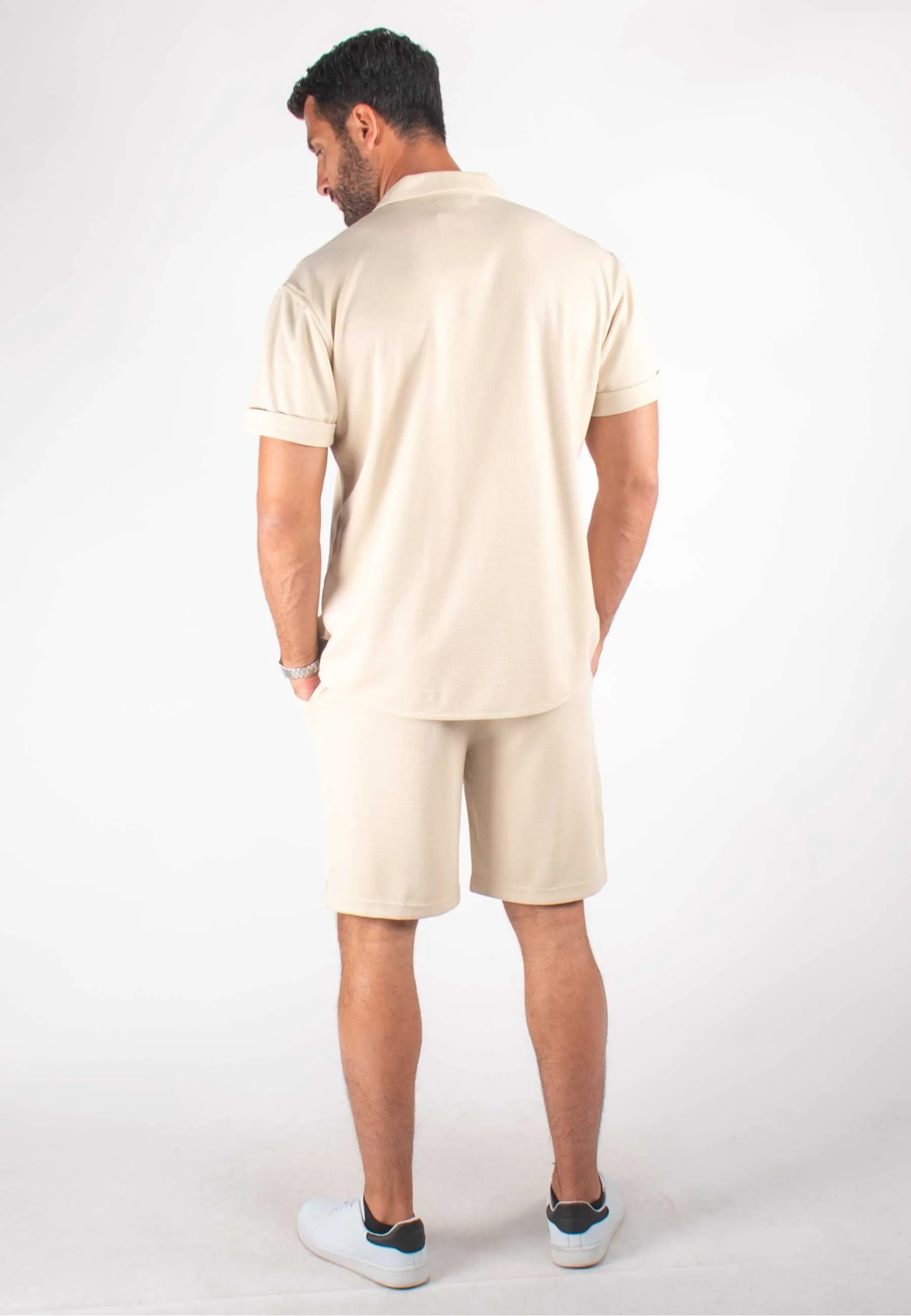 Ensemble Homme Chemisette et Short - Beige