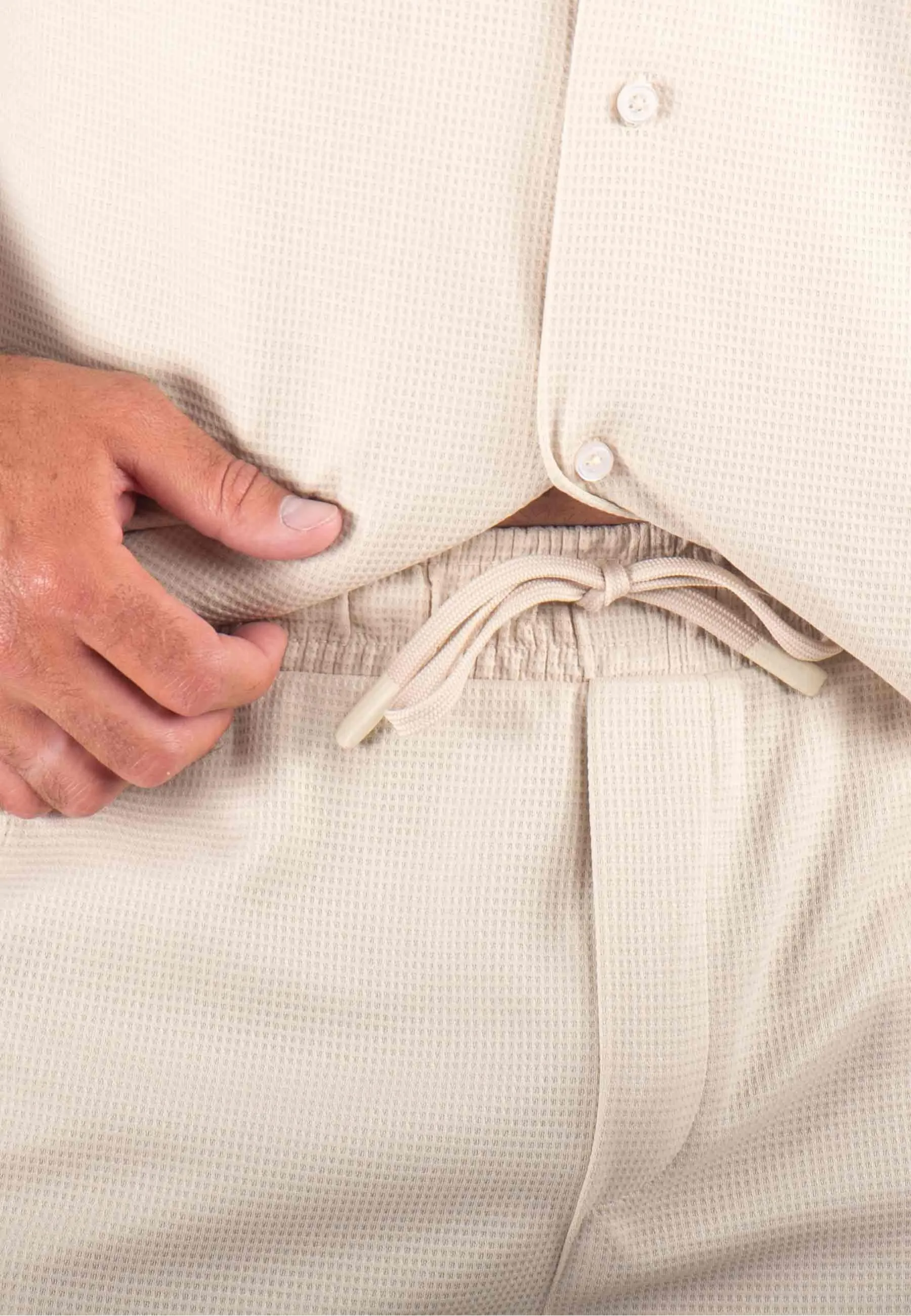 Ensemble Homme Chemisette et Short - Beige