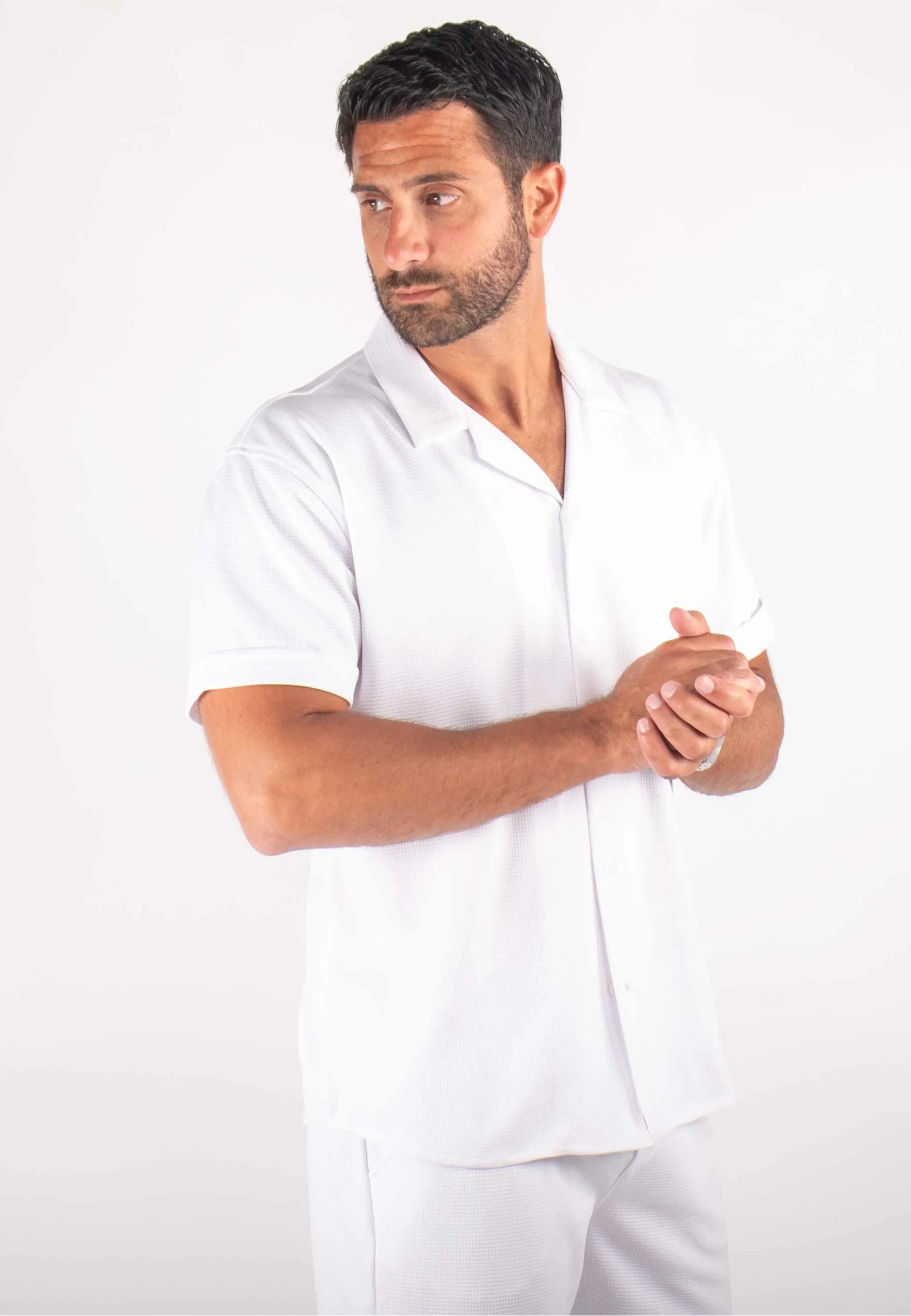 Ensemble Homme Chemisette et Short - Blanc