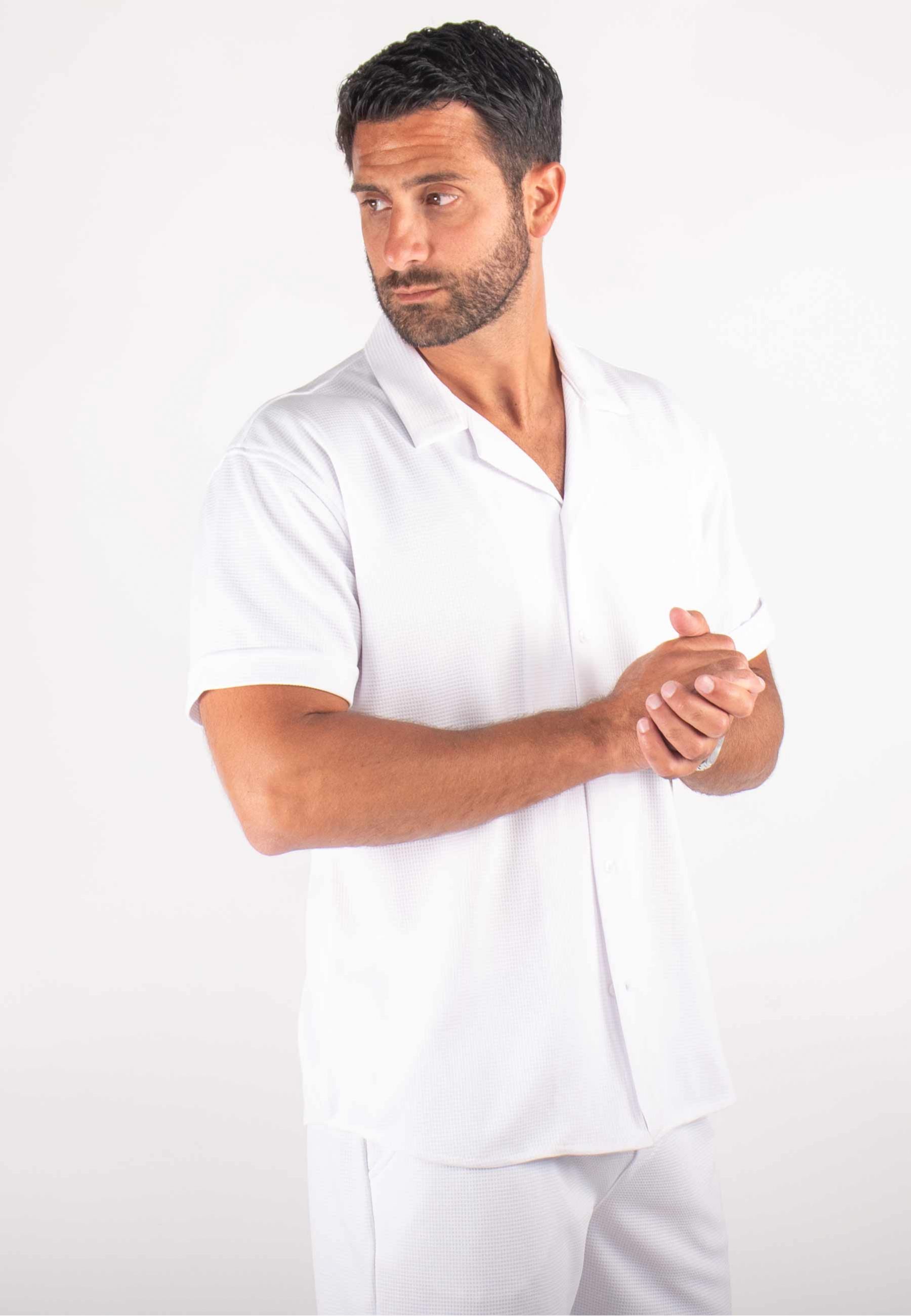 Ensemble Homme Chemisette et Short - Blanc