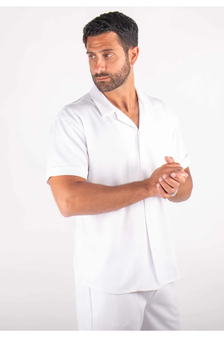 Ensemble Homme Chemisette et Short - Blanc